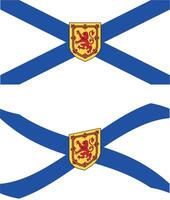 Waving flag of Nova Scotia. Nova Scotia flag on white background. flat style. vector