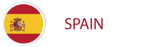 Spain flag in web button, button icon. png