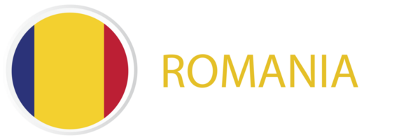 Romania flag in web button, button icon. png