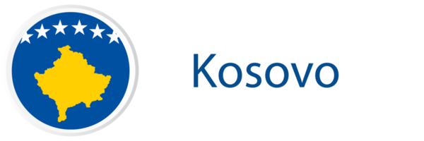 Kosovo flag in web button, button icon. png