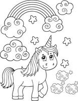 gratis vector linda colorante libro con unicornio- unicornio colorante libro