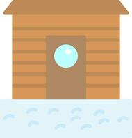 Ice fishing hut Vector Icon Design