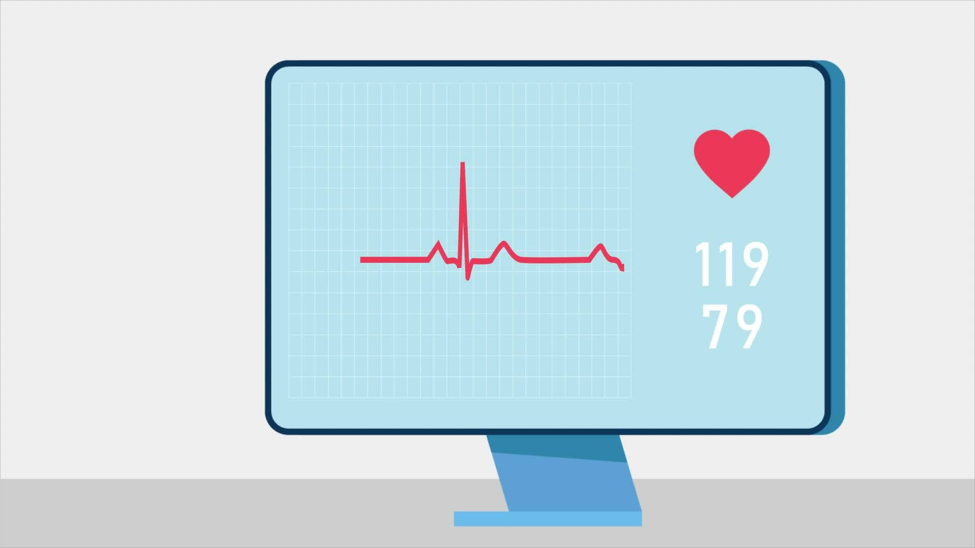 Cartoon Heart Rate Monitor Animation 27376697 Stock Video at Vecteezy