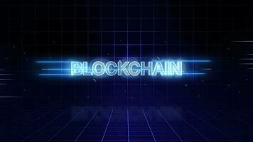 Blockchain wording technology background video