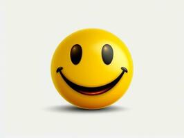 Yellow smiley emoji with isolated background generative ai photo