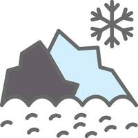 Snowy mountain peak Vector Icon Design