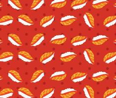 Vector Salmon sushi seamless pattern background