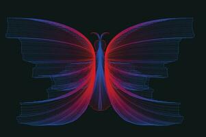 Glowing Neon Line Art Gradient Vector Design In The Shape Of A Butterfly