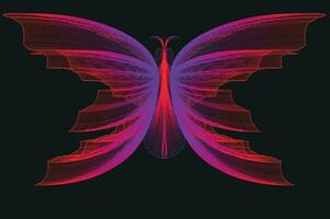 Glowing Neon Line Art Gradient Vector Design In The Shape Of A Butterfly