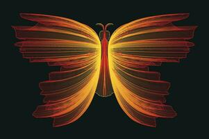 Glowing Neon Line Art Gradient Vector Design In The Shape Of A Butterfly