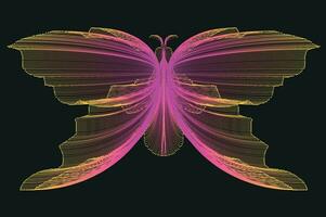 Glowing Neon Line Art Gradient Vector Design In The Shape Of A Butterfly