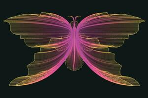 Glowing Neon Line Art Gradient Vector Design In The Shape Of A Butterfly