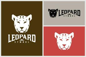 leopardo jaguar cabeza logo con geométrico estilo vector diseño