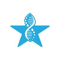 humano adn genético estrella logo diseño, adn símbolo con estrella diseño vector