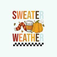 Sweater weather, Fall vibes autumn Illustration vector