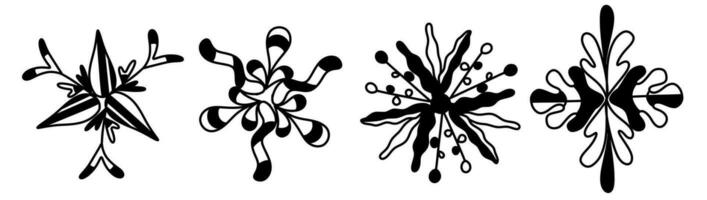 Set with abstract flowers vector