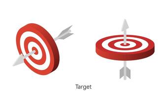 Target isometric icon. Vector illustration. 3d concept