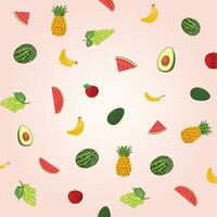 Fresh fruits pattern vector illustration