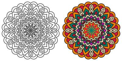 resumen mandala floral adorno, colorido moderno mandala diseño ,mandala línea ilustración vector