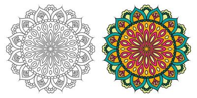 abstract mandala floral ornament,colourful modern mandala design ,mandala Line Illustration vector