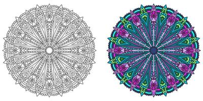 resumen mandala floral adorno, colorido moderno mandala diseño ,mandala línea ilustración vector