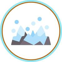 cubierto de nieve montaña vector icono diseño