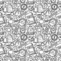 School pattern. Back to school. Doodle school background. Seamless school vector illustration