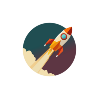 Space ship , Rocket Gratis , Flat rocket  Generative Ai png