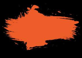 Abstract orange grunge brush stroke on black background Vector illustration