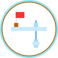 Ice fishing tip-up Vector Icon Design