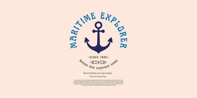 anchor, nautical, maritime logo design for graphic designer and web developer vector