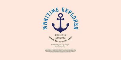 anchor, nautical, maritime logo design for graphic designer and web developer vector