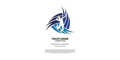 vóleibol competencia y campeonato logo diseño para gráfico diseñador y web desarrollador vector