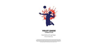 vóleibol competencia y campeonato logo diseño para gráfico diseñador y web desarrollador vector