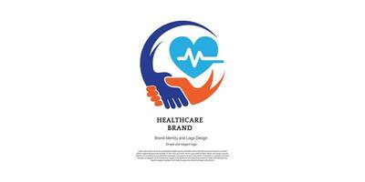 heart and health care logo design for graphic designer and web developer vector