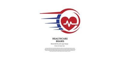 heart and health care logo design for graphic designer and web developer vector