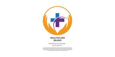 hospital and health care logo design for graphic designer and web developer vector