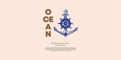 anchor, nautical, maritime logo design for graphic designer and web developer vector