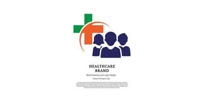doctor and health care logo design for graphic designer and web developer vector