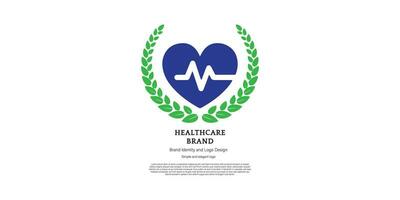 heart and health care logo design for graphic designer and web developer vector