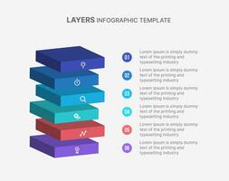 Isometric Infographic Design with 6 Options or Steps for Business Concept Template vector