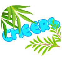 Cheers on green leaf nature scene png