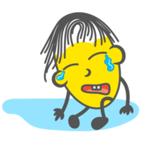 Crying gesture yellow cartoon png