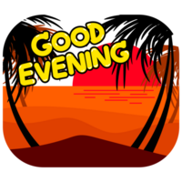 Good evening on the beach nature scene png