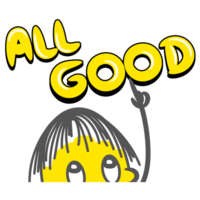 All good mister round yellow cartoon gesture png