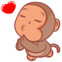 Missing you little monkey cartoon gesture png
