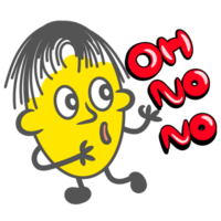 Oh no mister round yellow cartoon gesture png