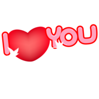 I love you on a red heart png