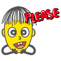 Please round yellow cartoon gesture png