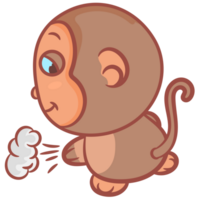 Eu sou ocupado pequeno macaco desenho animado gesto png